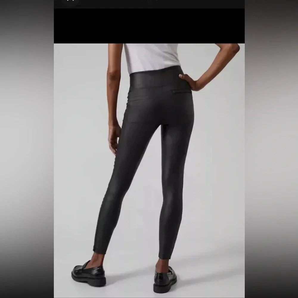 Athleta Delancey Gleam Moto legging S/p 109$ faux leather classic spring winter - Picture 4 of 4